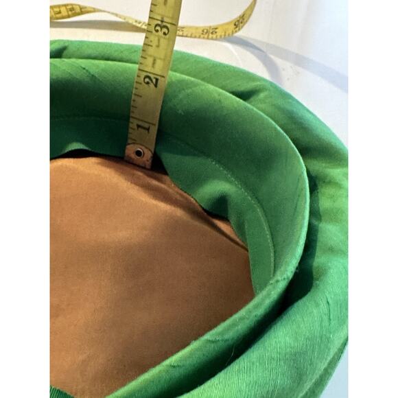 Vintage Adolfo II By Jordan Marsh green silk Pillbox Hat 50’s 60’s Vtg NY Paris - Picture 7 of 10